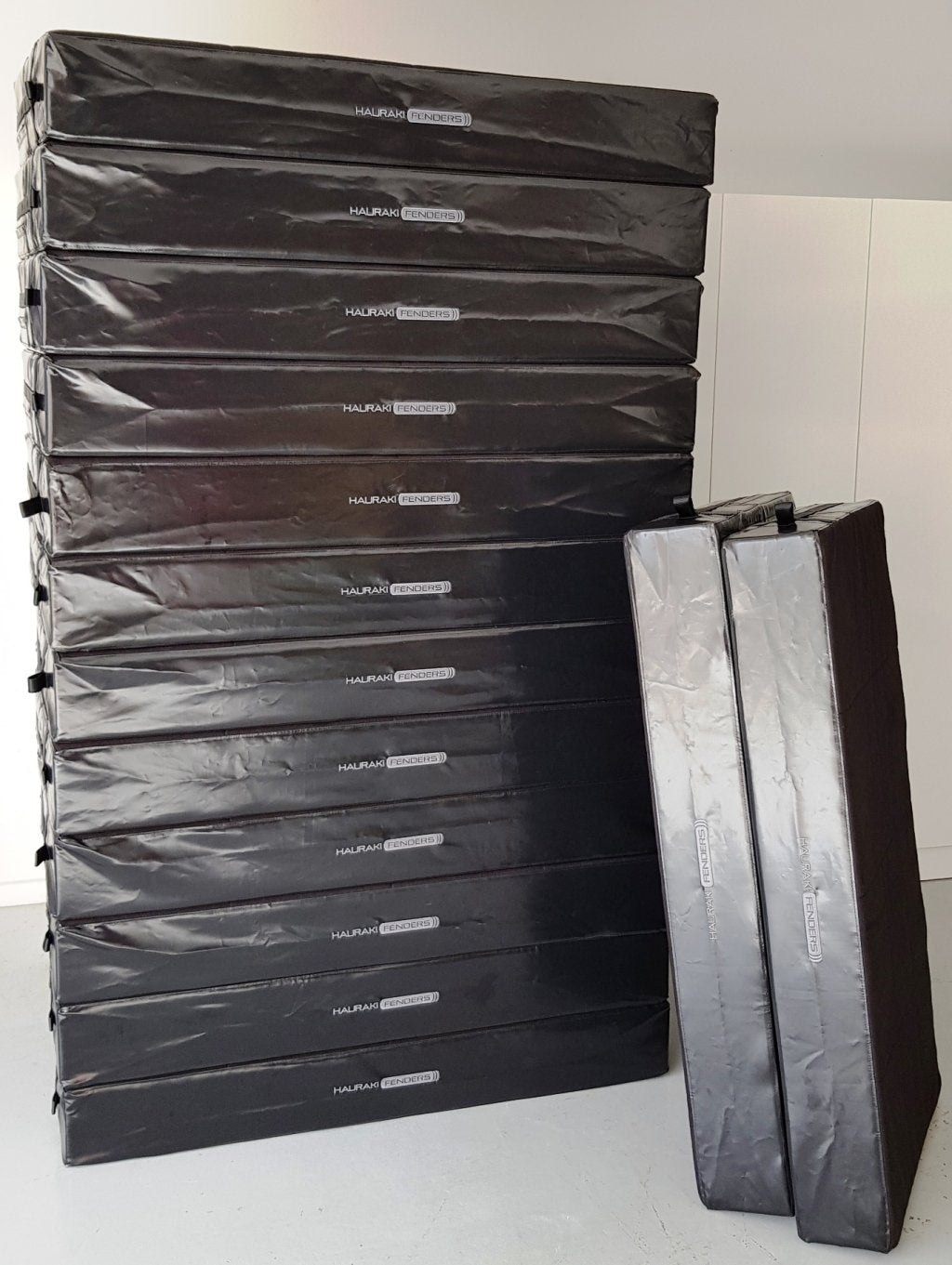 Custom made hurricane solid foam fenders for SailGP by Hauraki Fenders