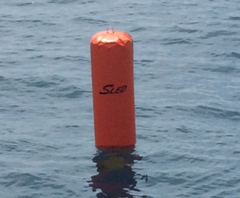 Hauraki Fenders being used as practice rounding buoys and marks for the TP52 Sled