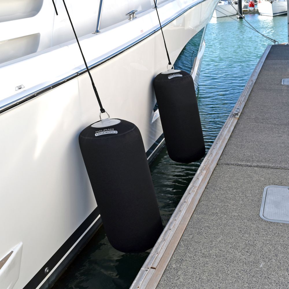 Hauraki Neoprene Fender Covers -  Black neoprene covers for inflatable boat fenders