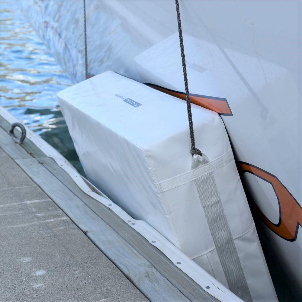 Hauraki Hurricane Fenders - Heavy duty solid foam boat fender - fleece on hull side